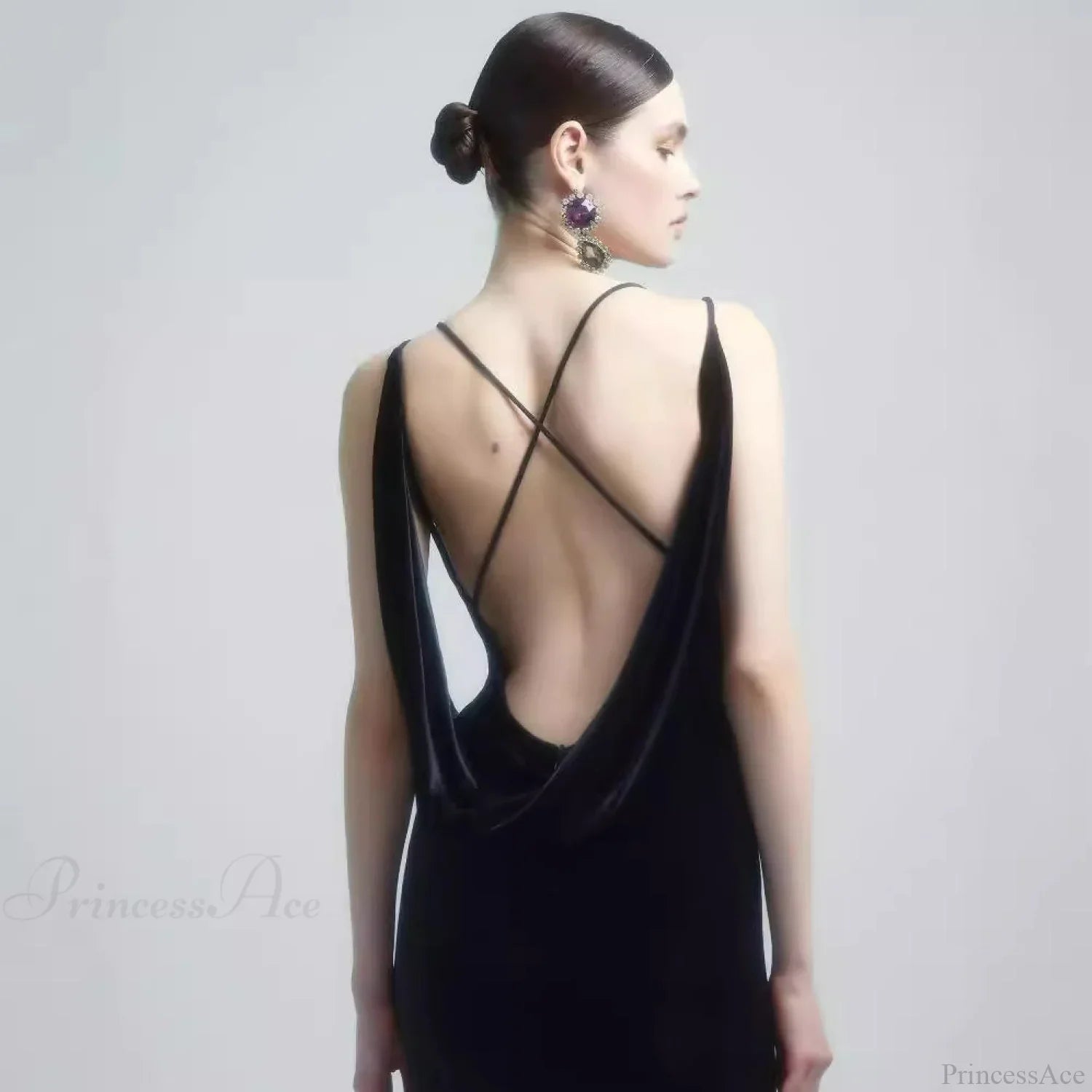 3D Floral Backless Satin Prom Dress image 4