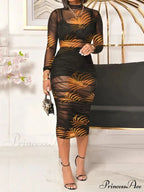 3D Floral Choker Detail Strapless Classic Bodycon Party Midi Dress - Turquoise image 8