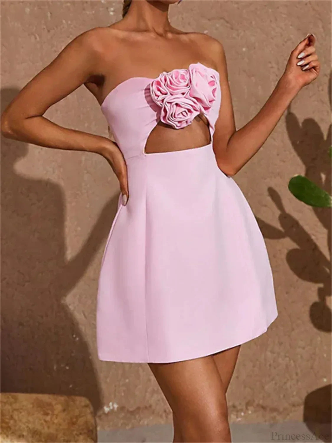 3D Flower Cutout Mini Dress image 3