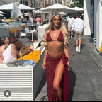 3D Flower Fringed Skirt Three Piece Swimsuit image 7