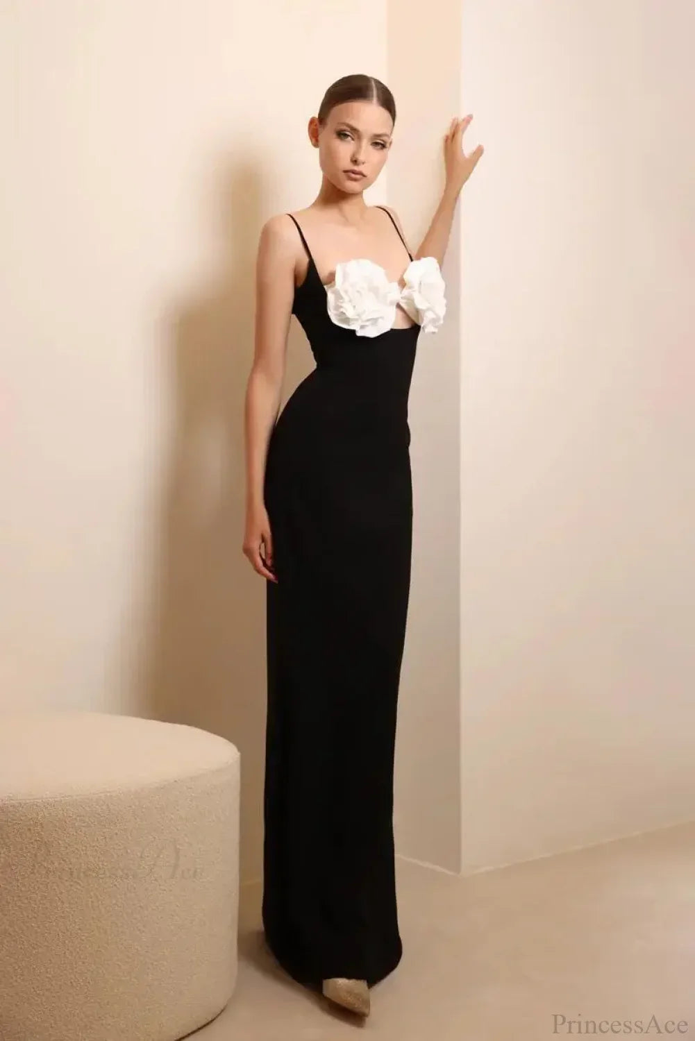3D Flower Halter Long Party Dress image 2