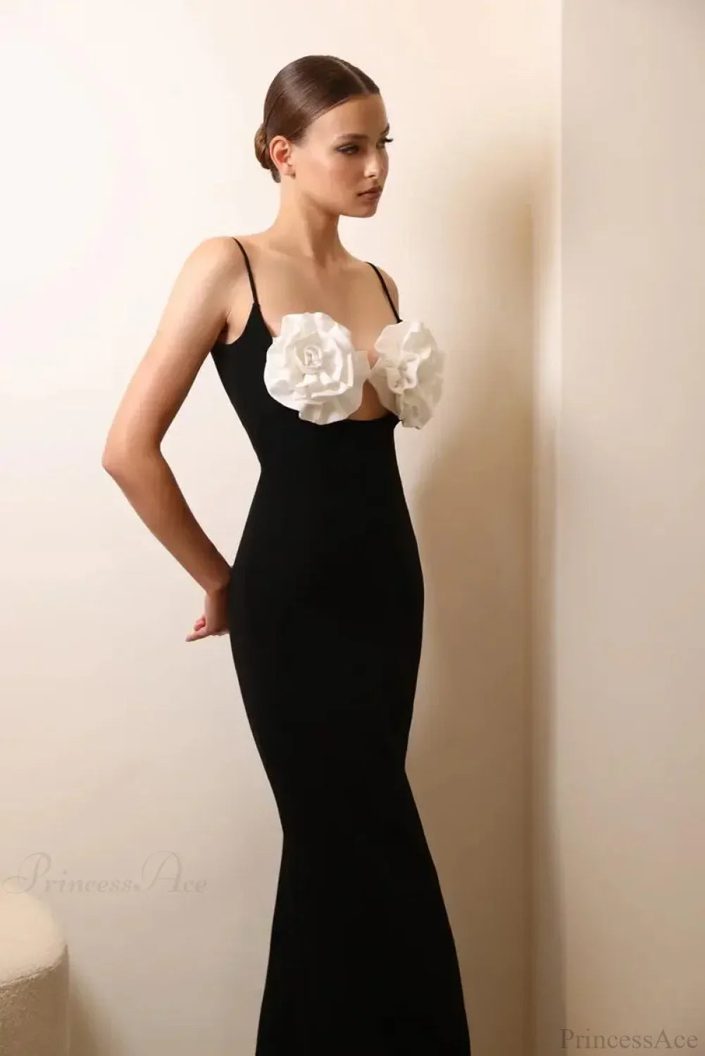 3D Flower Halter Long Party Dress image 6