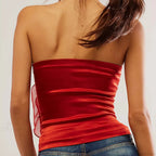 3D Flower Strapless Mesh Bandeau Crop Top Summer Streetwear image 2