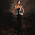 3D Pearl Strapless Bandage Prom Dress image 1