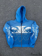 3D Print Vintage  Long Sleeve Zip Hoodie image 5