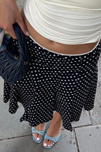 Contrast Polka Dot Fishtail Skirt image 2