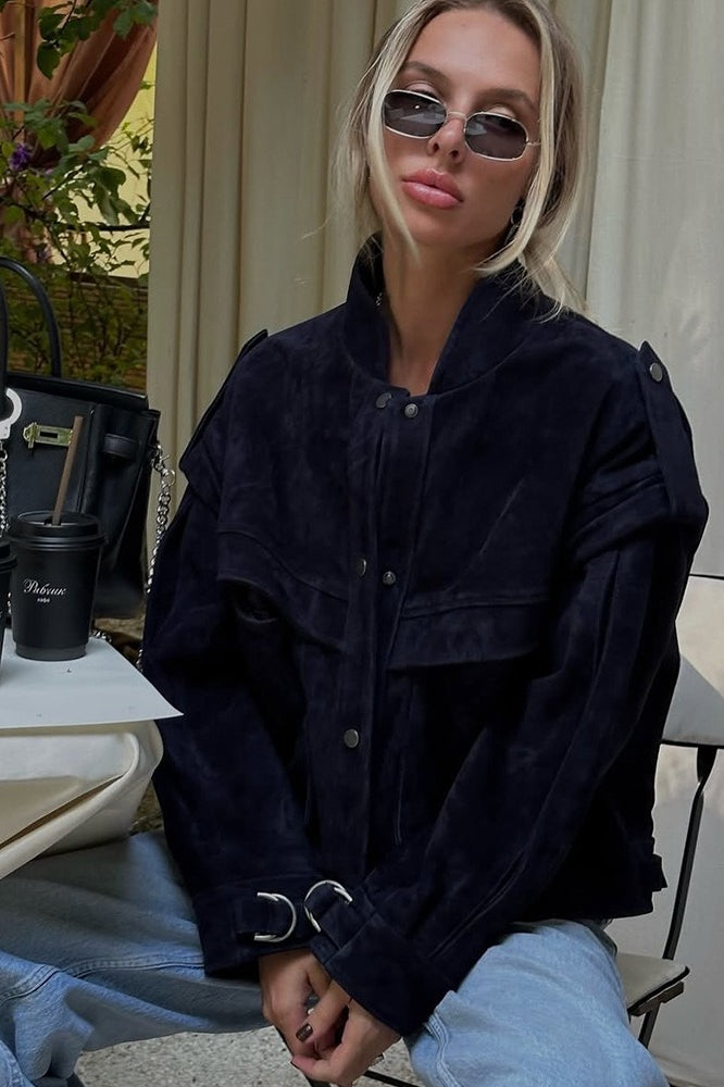 Wide Shoulder Suede Pocket Jacket image 8