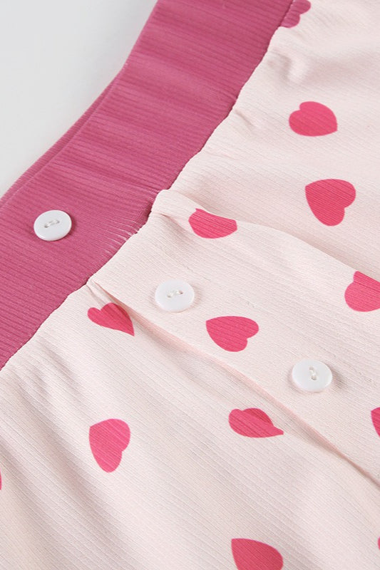 Pink Heart Color Block Two Piece Set image 5
