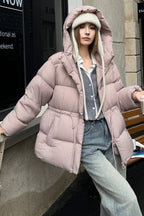 Premium White Duck Down Trench Puffer Jacket image 4