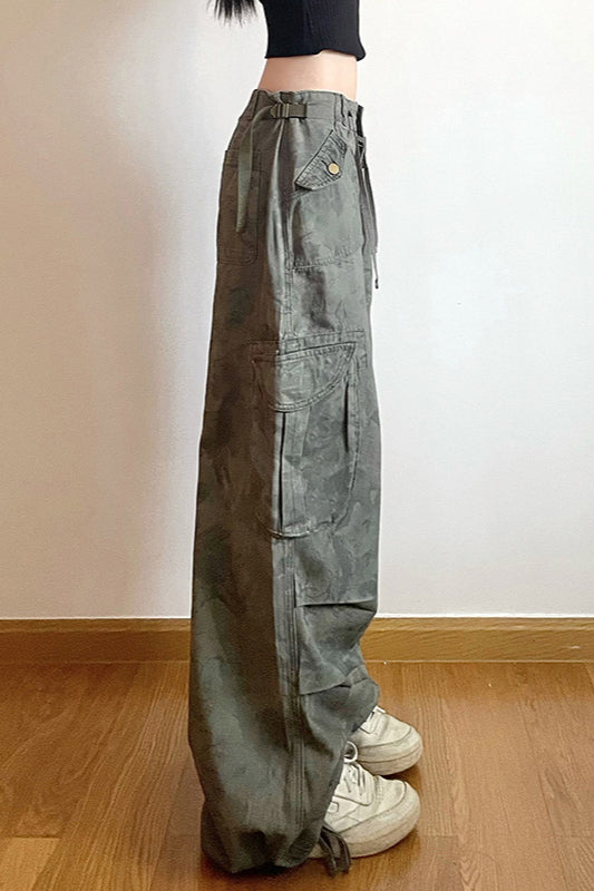 Vintage Camo Wide-Leg Cargo Pant image 3