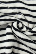 Striped Polo Neck Loose Fit Knit Sweater image 8