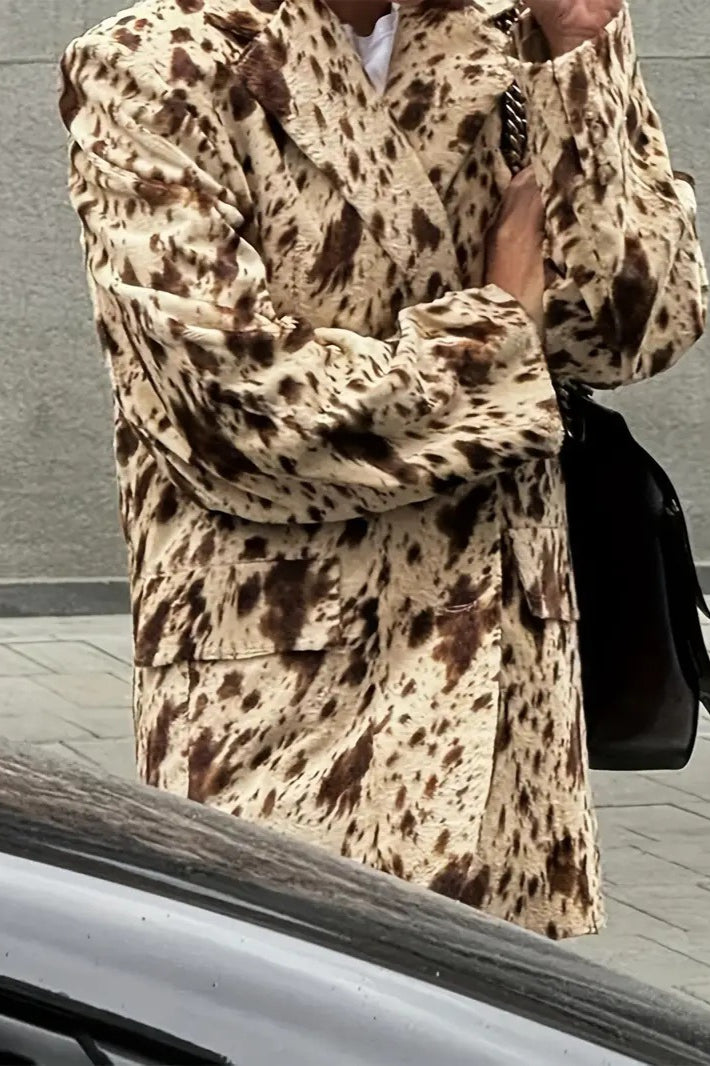 Relaxed Fit Leopard Print Blazer Coat image 2