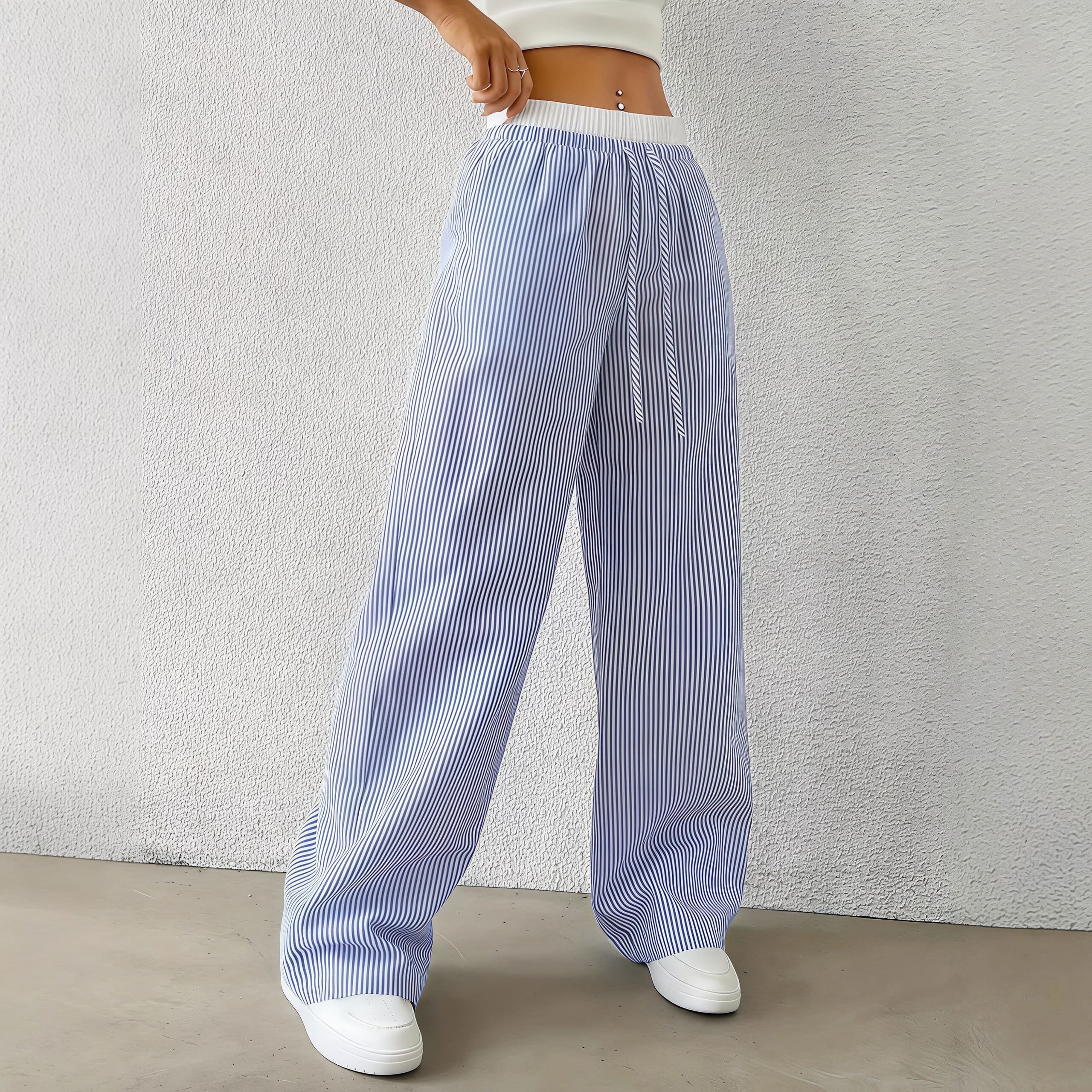 Fashion Striped Straight Casual Pants image 4