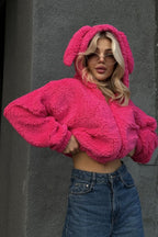 Zip-Up Teddy Fleece Hoodie image 1