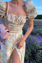 Slim High Waist Floral Dress image 6