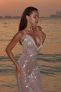 Halter Open Back Sequin Bodycon Mini Dress image 2