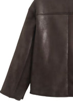 Faux Shearling Lined Loose Jacket image 6