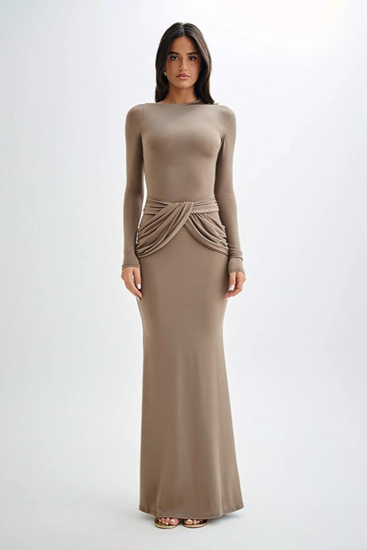 Long Sleeve Crew Neck Maxi Dress image 3