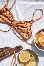 Color Block Polka Dot Tie Bikini Set image 3