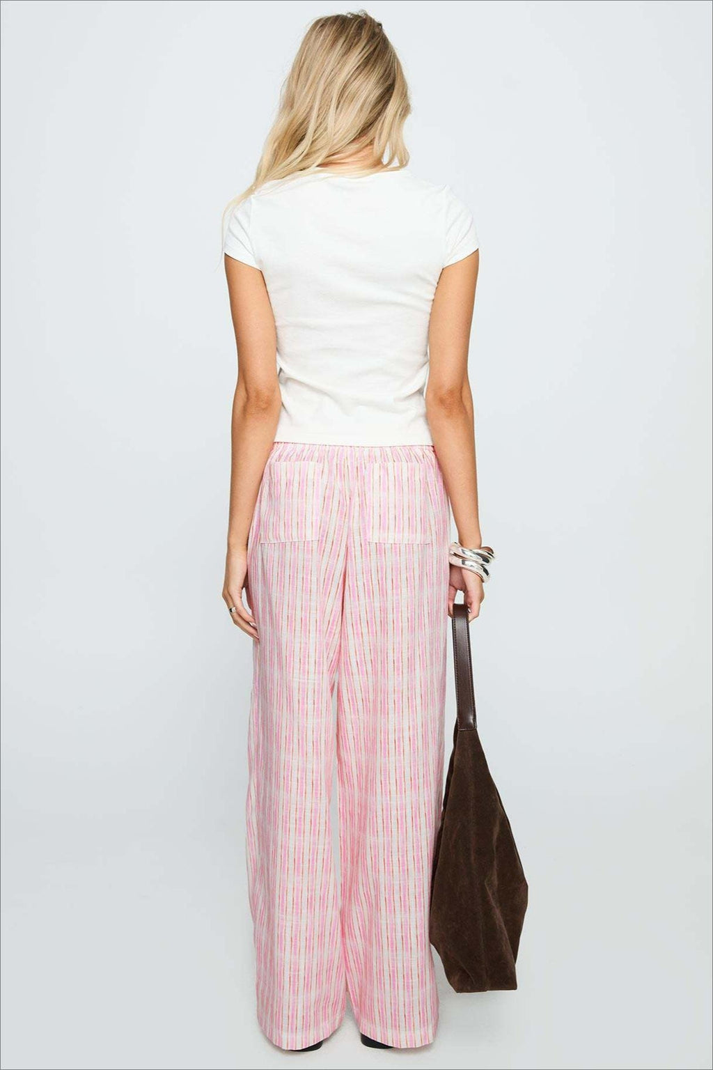 Colorblock Striped Wide-Leg Relaxed Pants image 4