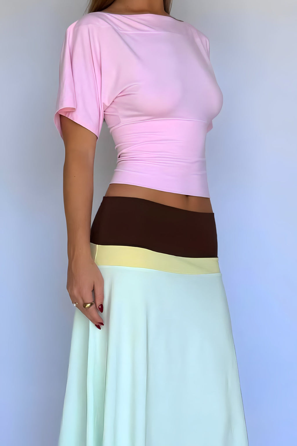 One Shoulder Cropped Fitted Blouse image 4