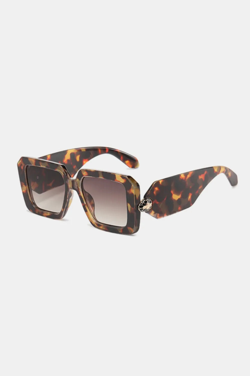 Cora Square Sunglasses detail view styled for Avrienne