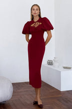 Elegant Sexy Puff Sleeve Bodycon Maxi Dress image 3