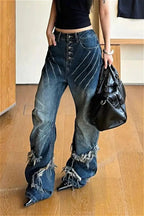 Y2K Distressed Claw Marks Jeans image 2