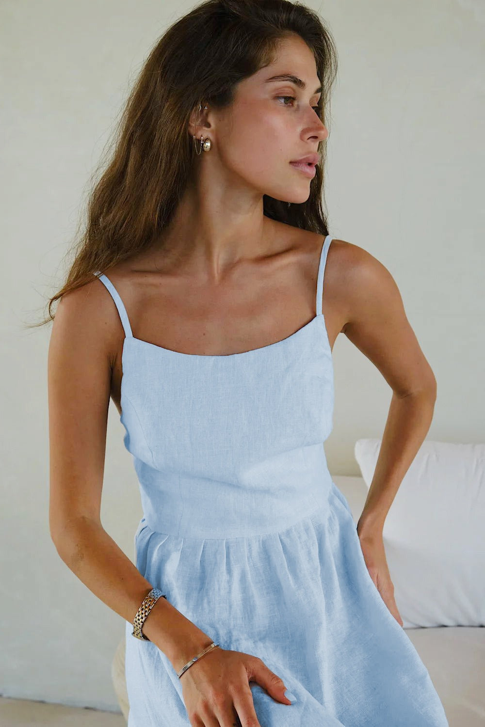 Spaghetti Strap Backless Ruffle Maxi Dress image 12