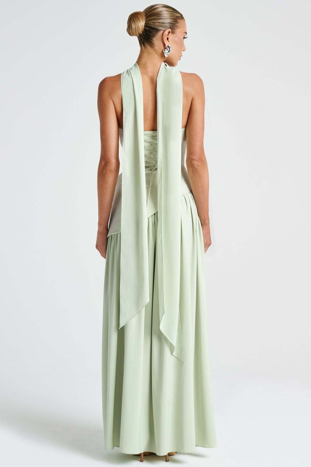 Solid Bustier High Slit Formal Dress image 12