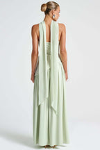 Solid Bustier High Slit Formal Dress image 12