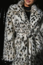 Leopard Print Faux Fur Long Coat image 4
