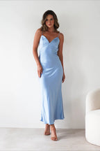 Satin Backless Tie Party Dress image 1