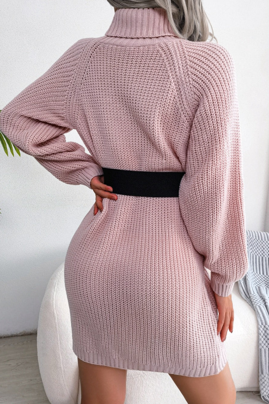 Long Sleeve Button Knit Sweater Dress image 4