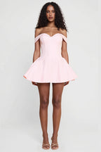Elegant Solid Slim Bandeau Mini Dress image 2