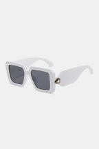 Cora Square Sunglasses detail view styled for Avrienne