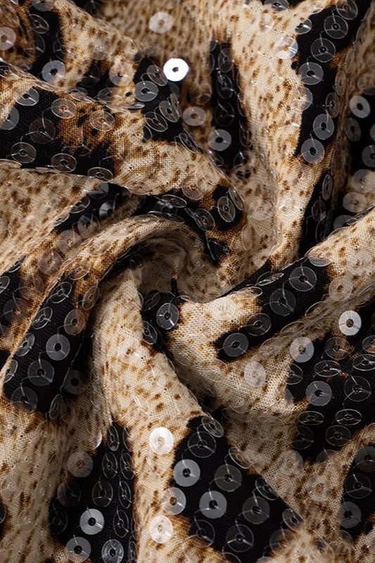 Strapless Leopard Sequin Bodycon Mini Dress image 5