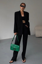 Black Slouchy Retro Style Blazer image 4