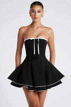 Contrast Bustier Lace-up Back Cocktail Dress image 2