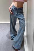 Rhinestone Embellished Denim Jeans image 1