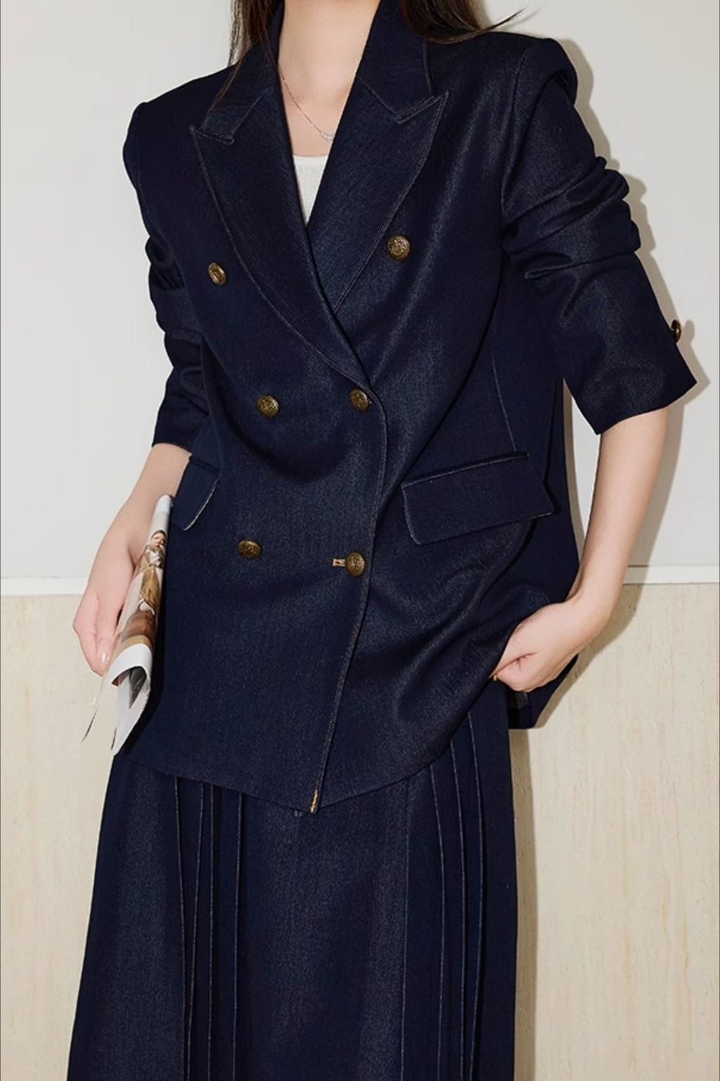 Double Breasted Twill Blazer image 3