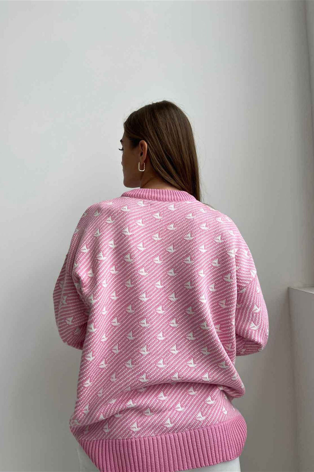 Sailboat Pattern Crew Neck Knit Sweater image 4