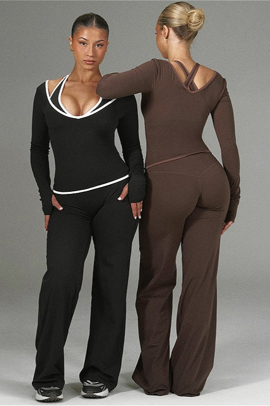 Color Block Casual Slim Three Piece Set image 11