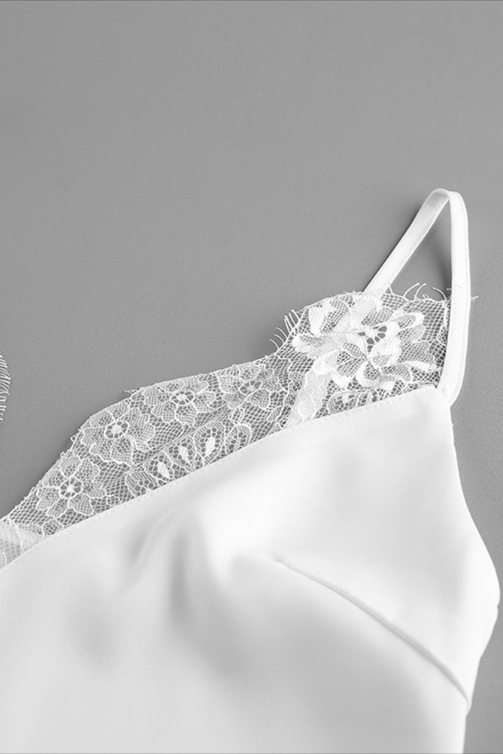 Sexy Satin V Neck Lace Slit Cami Top image 5