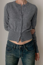 Slim-Fit Round-Neck Knit Cardigan image 5