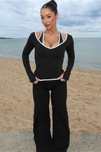 Color Block Casual Slim Three Piece Set image 2