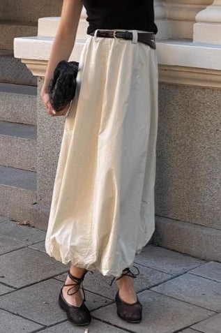 French Style Puff Skirt Spring Midi Skirt image 3