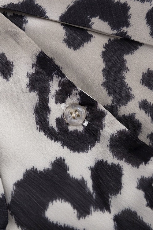 Chiffon Leopard Print Peter Pan Collar Mini Dress image 4