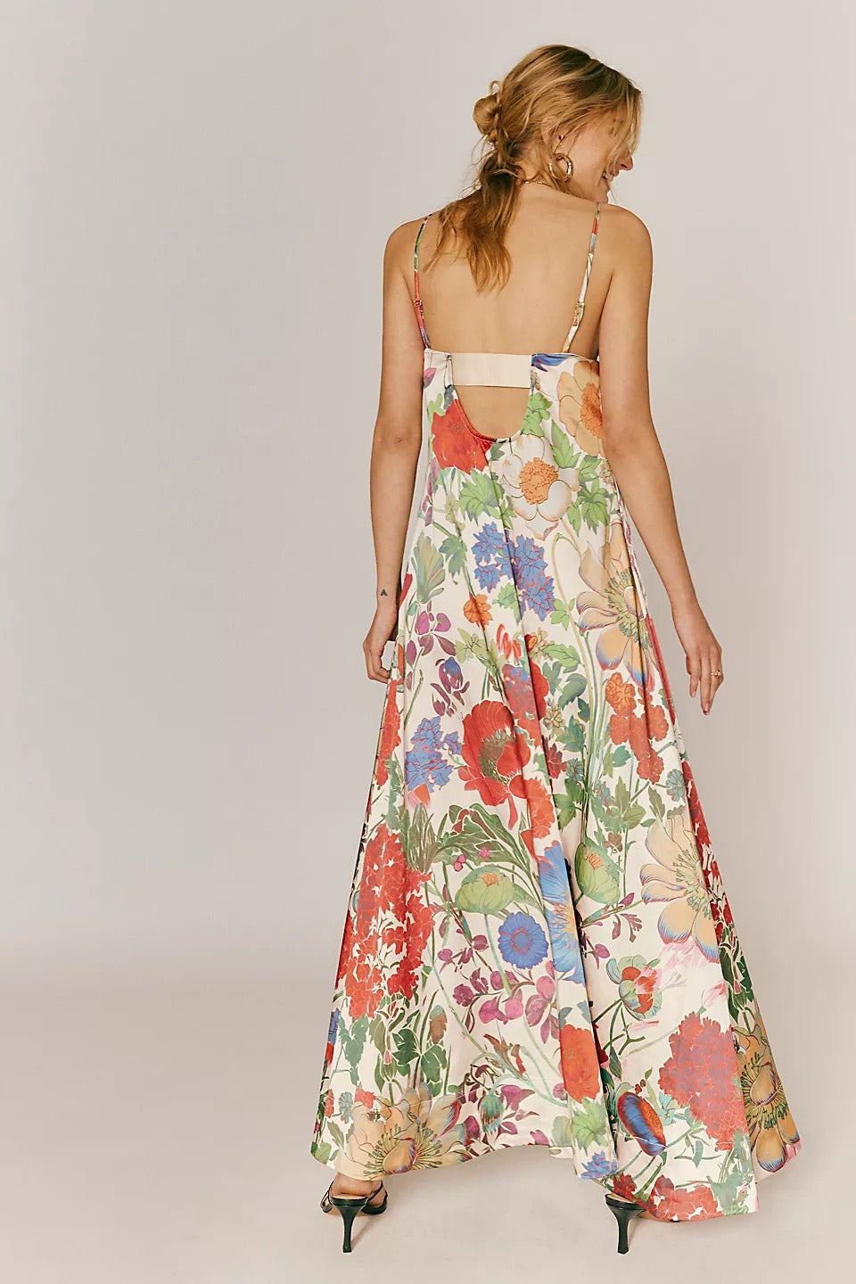 Chic Floral Print High-Waist A-Line Maxi Dress image 2