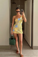 Sexy Knit Cut Out Halter Backless Tie Waist Mini Dress image 3